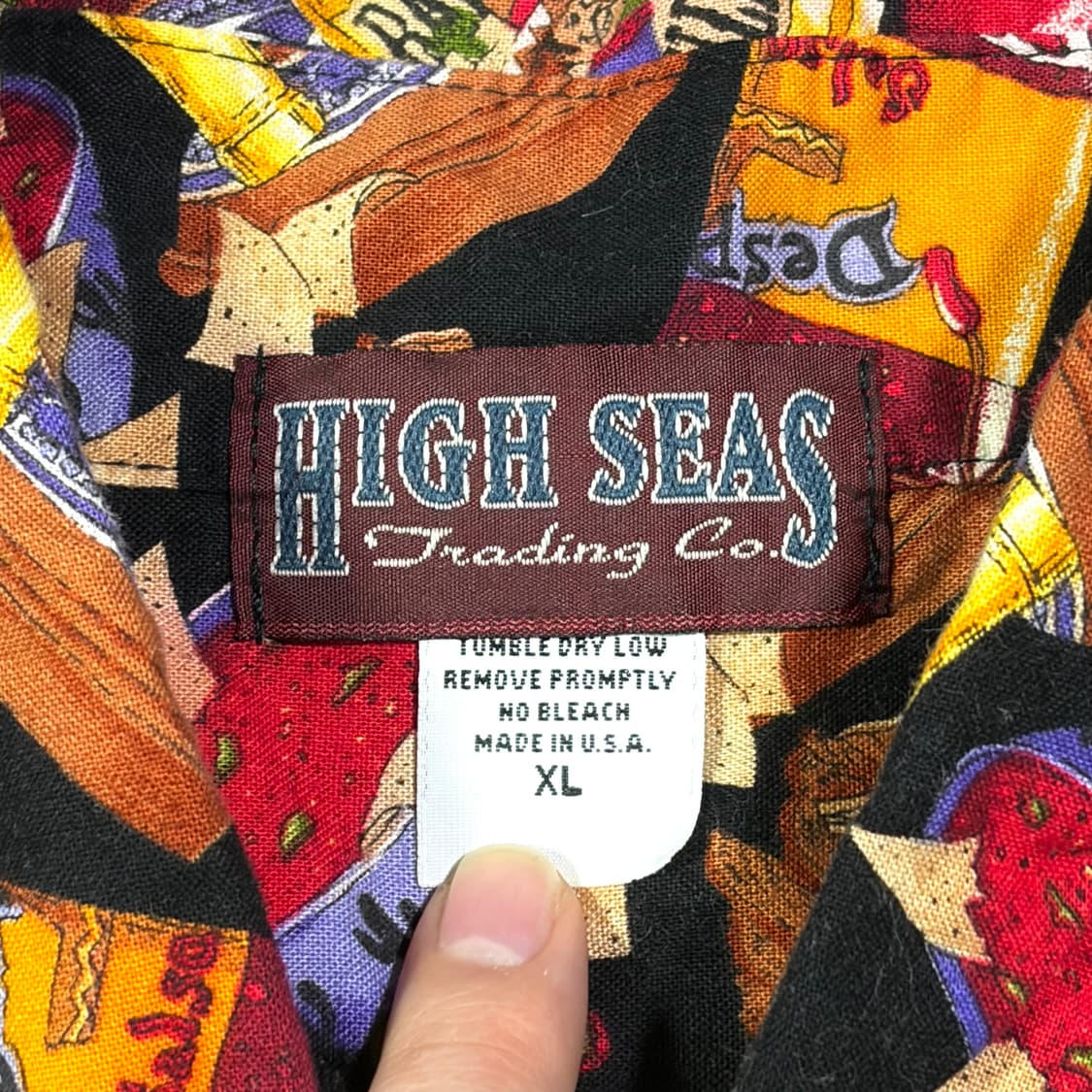 HIGH SEAS 살사 패턴 하와이안 셔츠 XL 상품이미지5