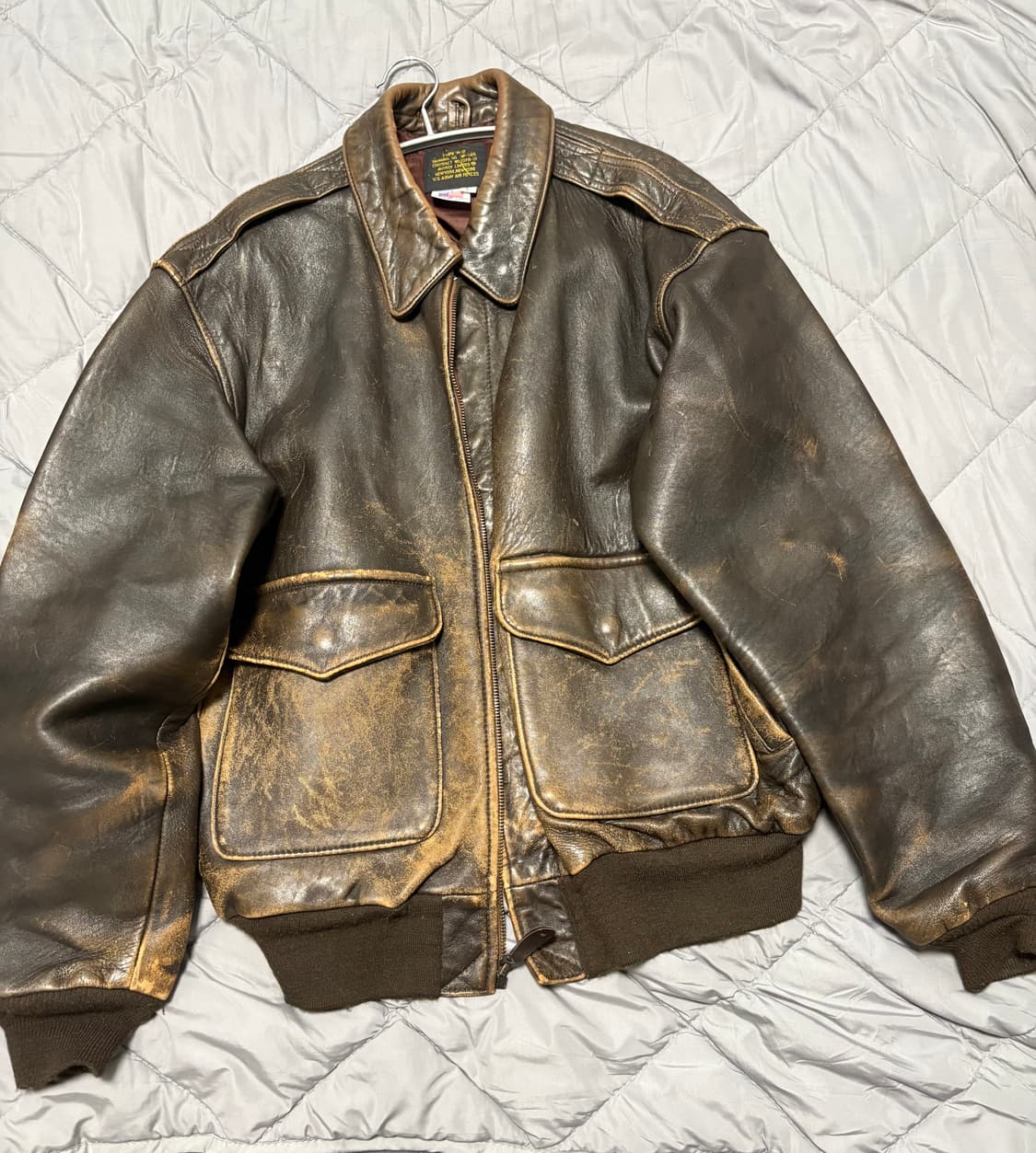 Avirex a2 빈티지 가죽자켓 상품이미지5