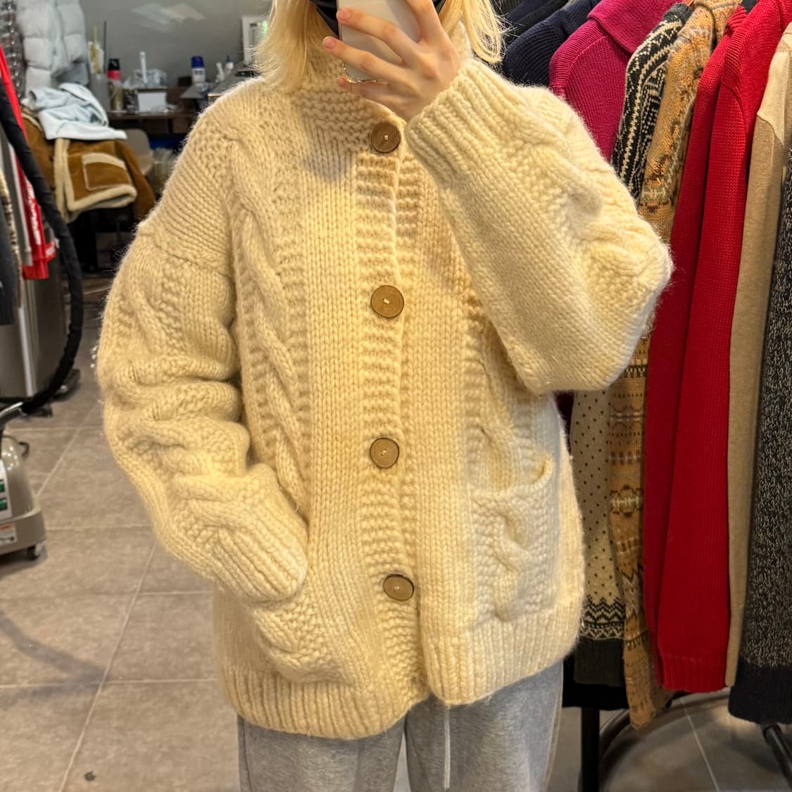 [NO.9] VTG 꽈배기 니트 가디건 상품이미지1