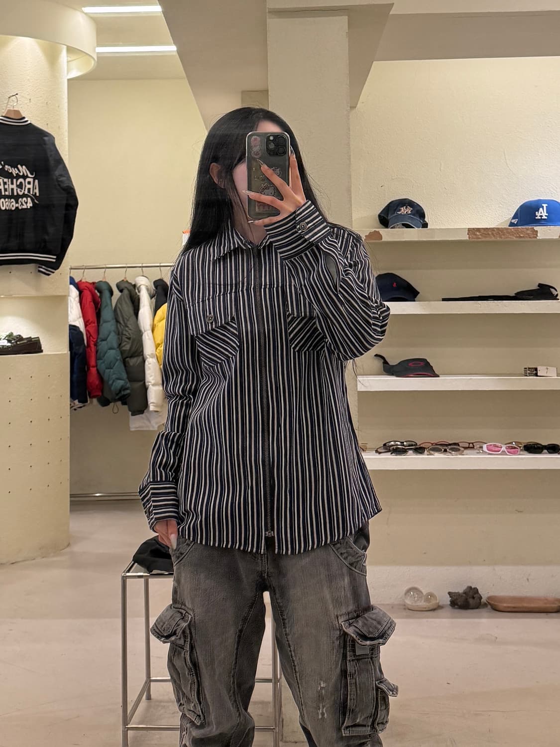 빌랜드 빈티지 스트라이프 패턴 셔츠 자켓 U849 상품이미지1