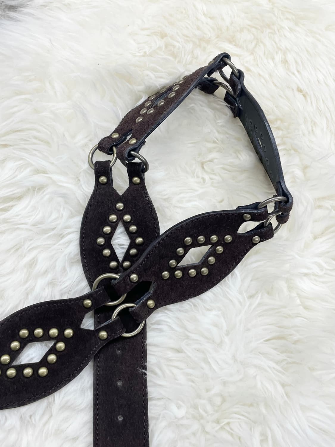 웨스턴 절개 스터드 펀칭 버클 벨트 상품이미지5