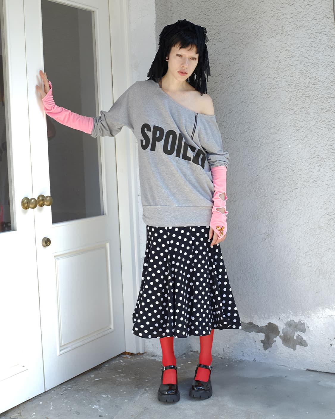 Justhaus ZIPPER BOAT NECK SWEAT 상품이미지5