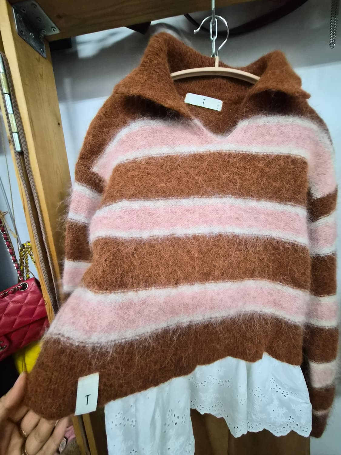 에이글 양털 뽀글이퍼 베스트.베이비알파카 보송니트. 상품이미지8