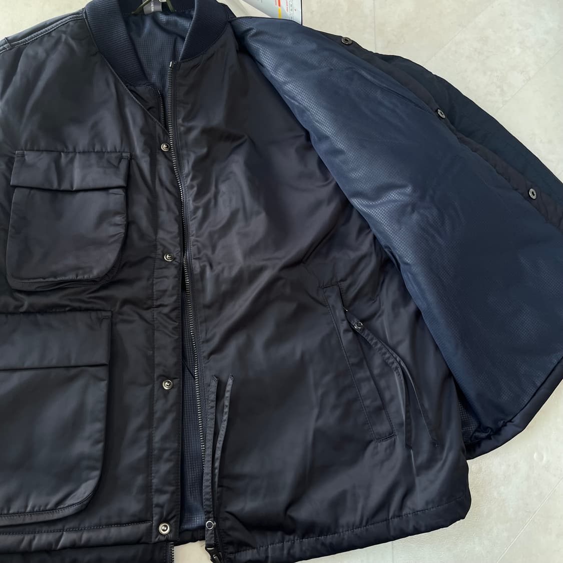 새상품)언어펙티드 패디드 레이어드 플라이트 자켓 네이비 상품이미지5