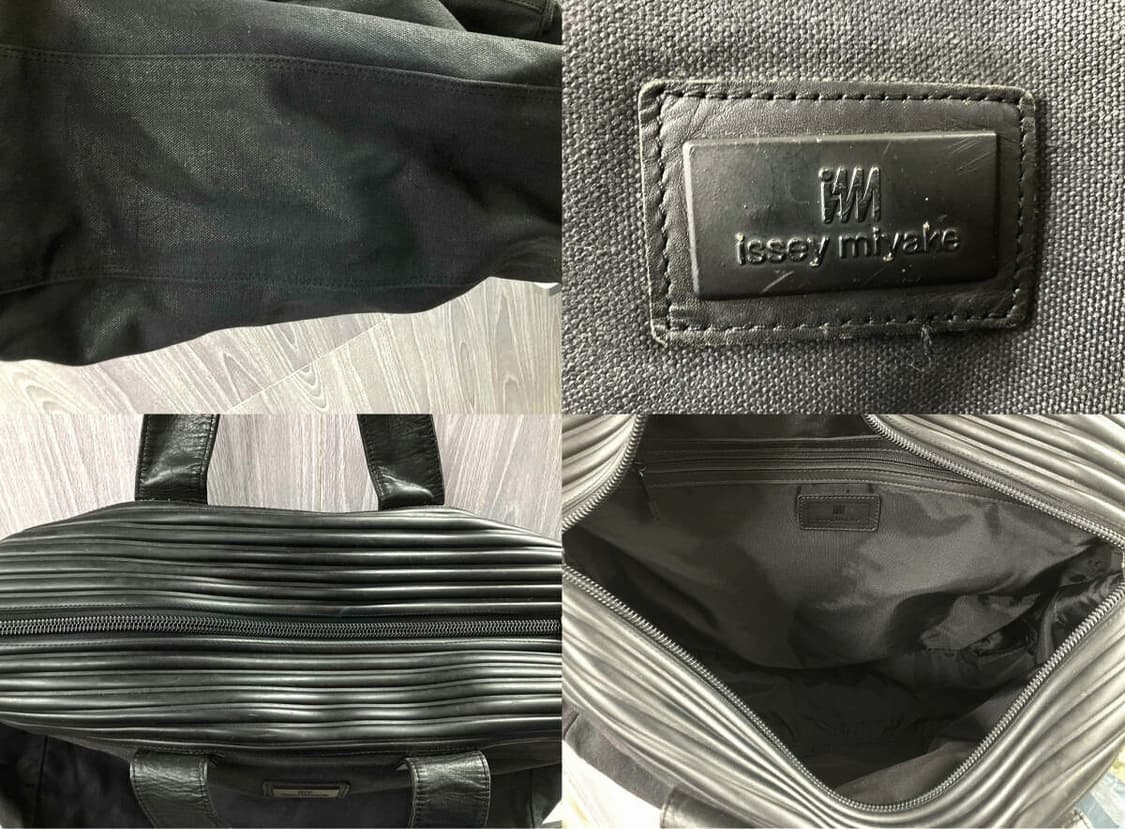 이세이미야케 아카이브 레더캔버스 보스톤백 상품이미지5