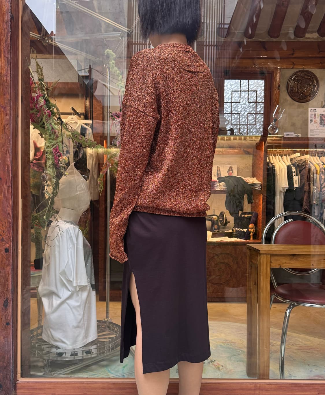 Semi-Couture metallic knit top 상품이미지1