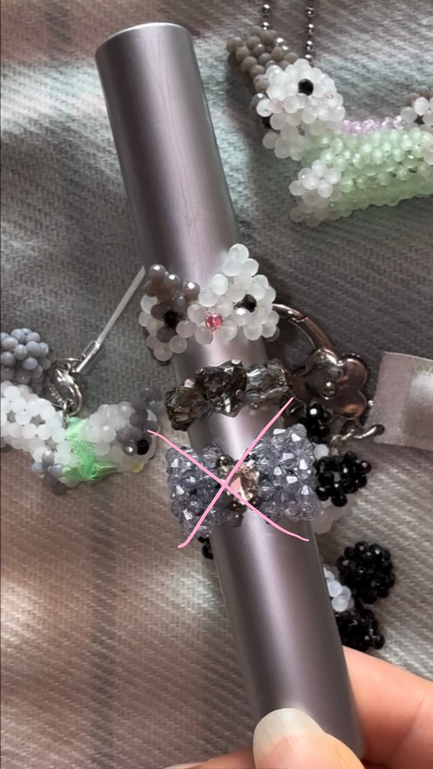 스윙셋 비즈반지 큐빅토끼링 갸루베이비메탈클럽엔젤넘버555포어링코이세이오 상품이미지3