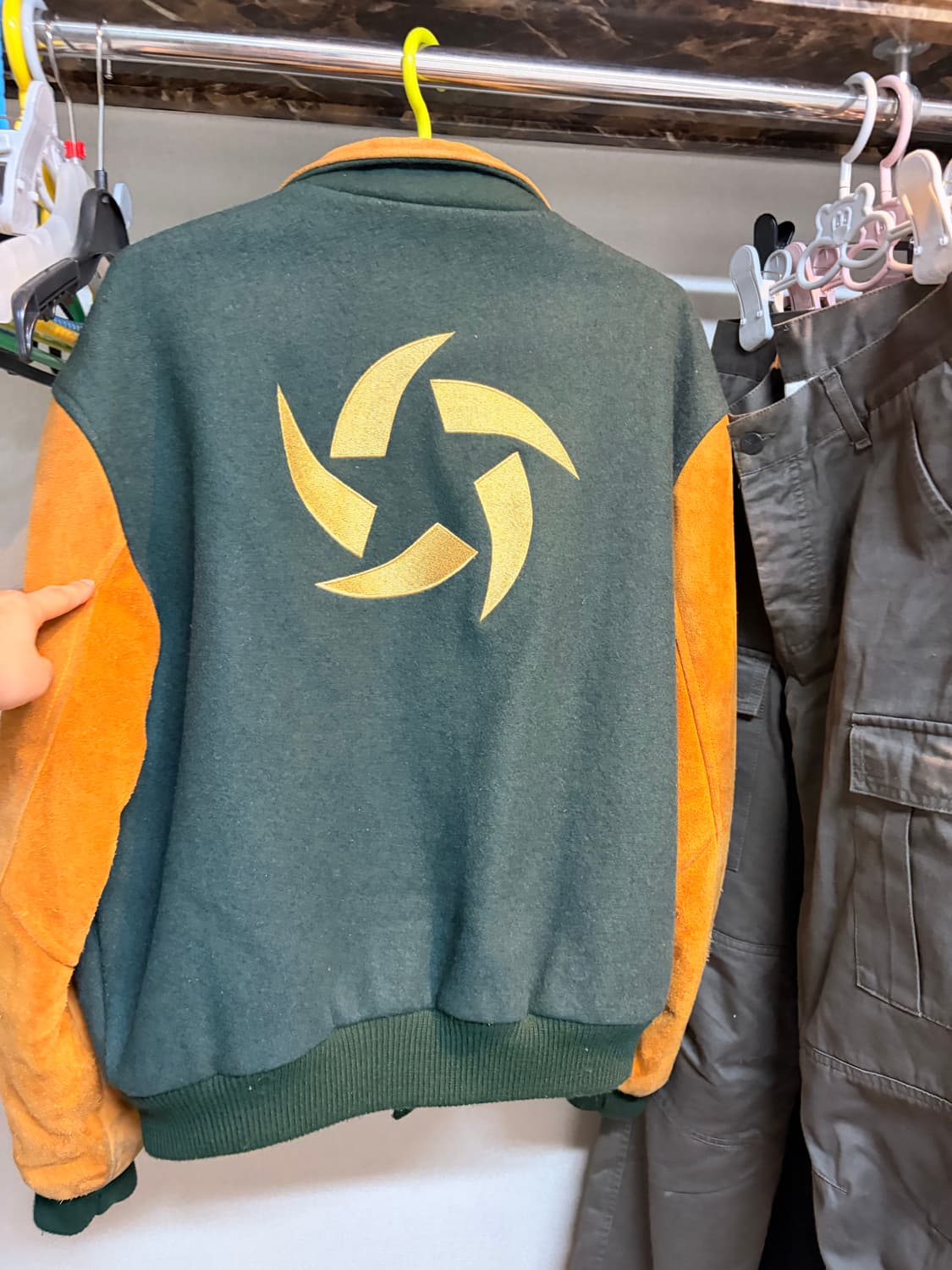 미국 빈티지 울 레더 바시티 M 상품이미지3