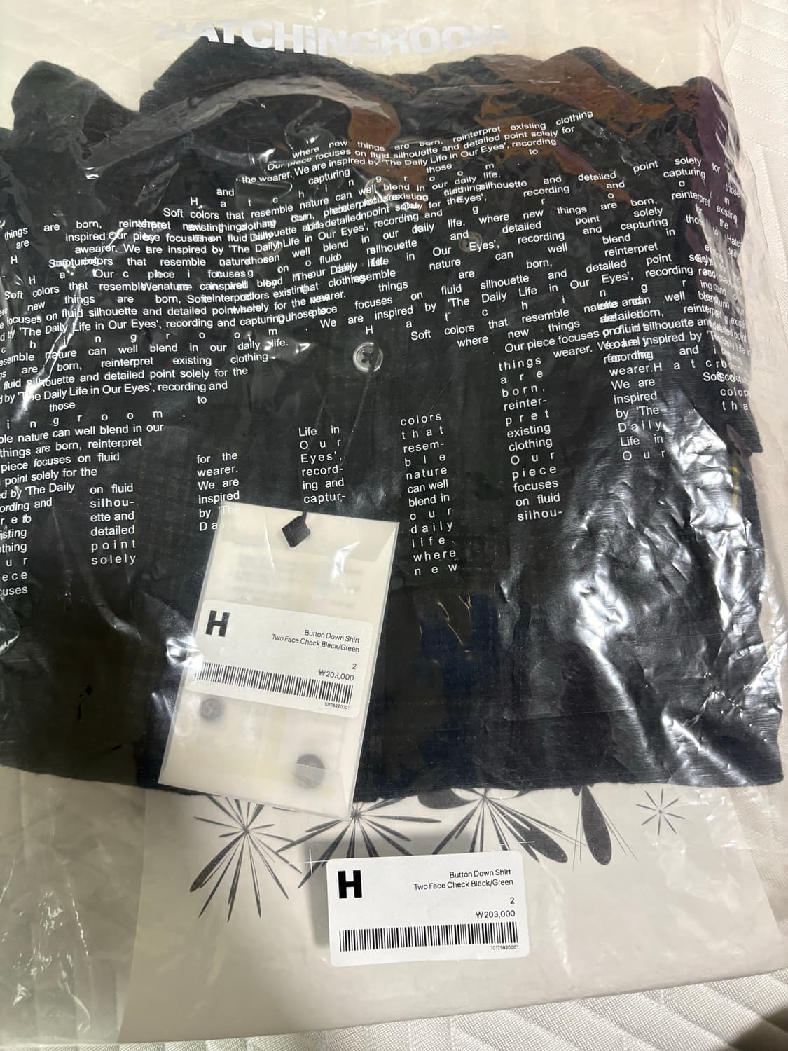 [2]해칭룸 한로로 투페이스 체크셔츠 블랙 상품이미지2