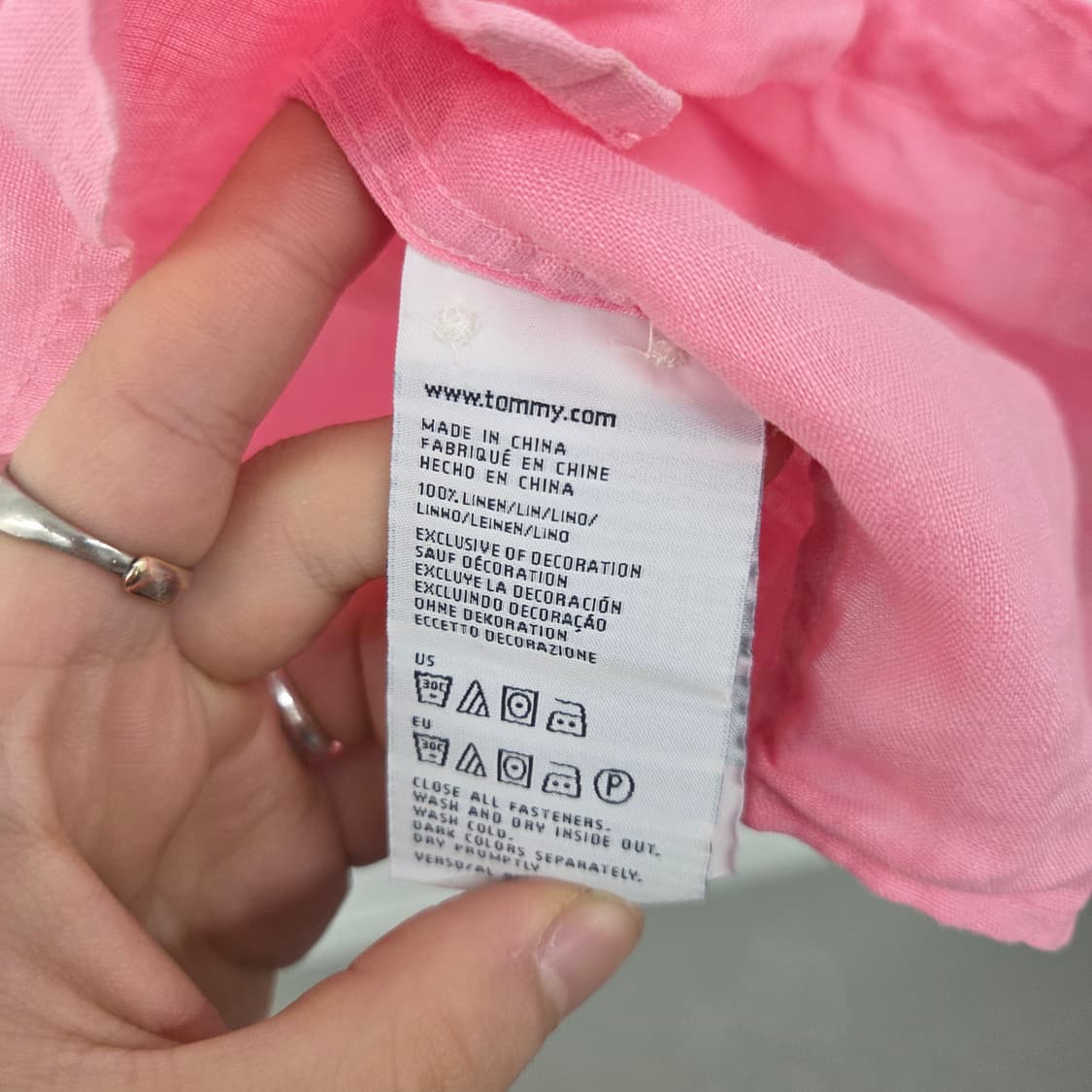 타미힐피거 핑크 셔츠 남방 남L 상품이미지5