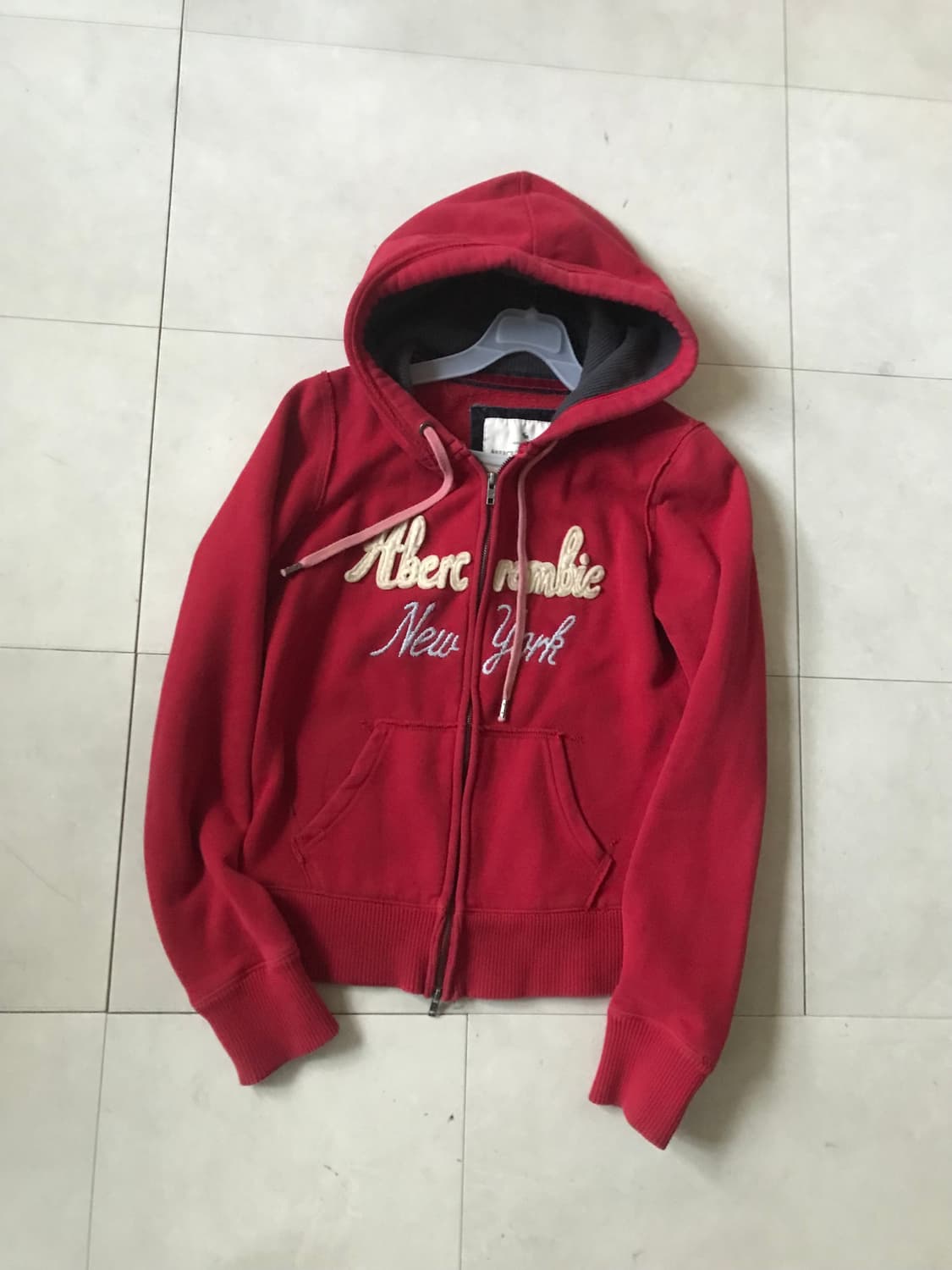 아베크롬비 딥레드 투웨이 후드집업 상품이미지8