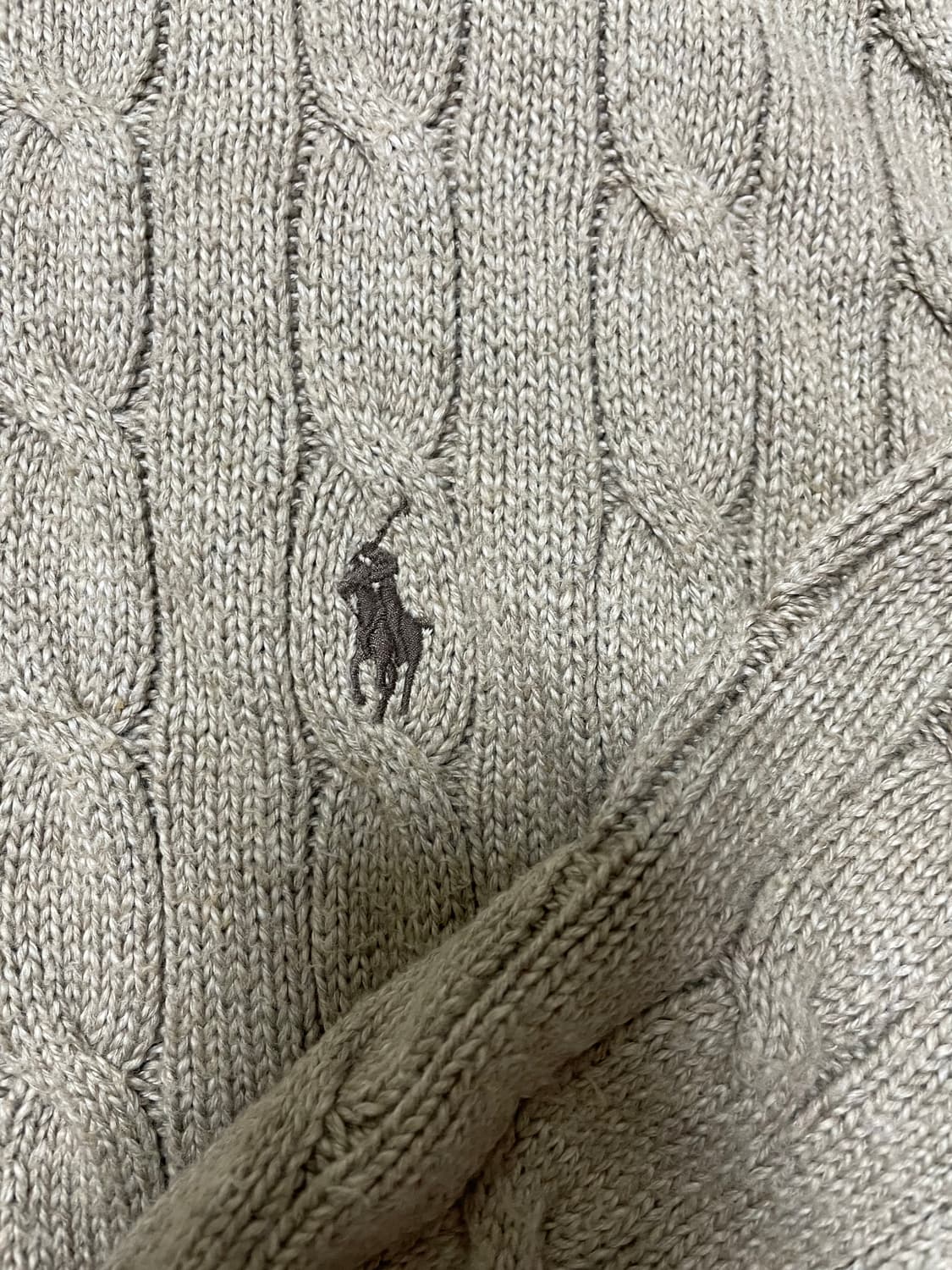 폴로 랄프로렌 꽈배기 니트집업XL(QR정품) 상품이미지3