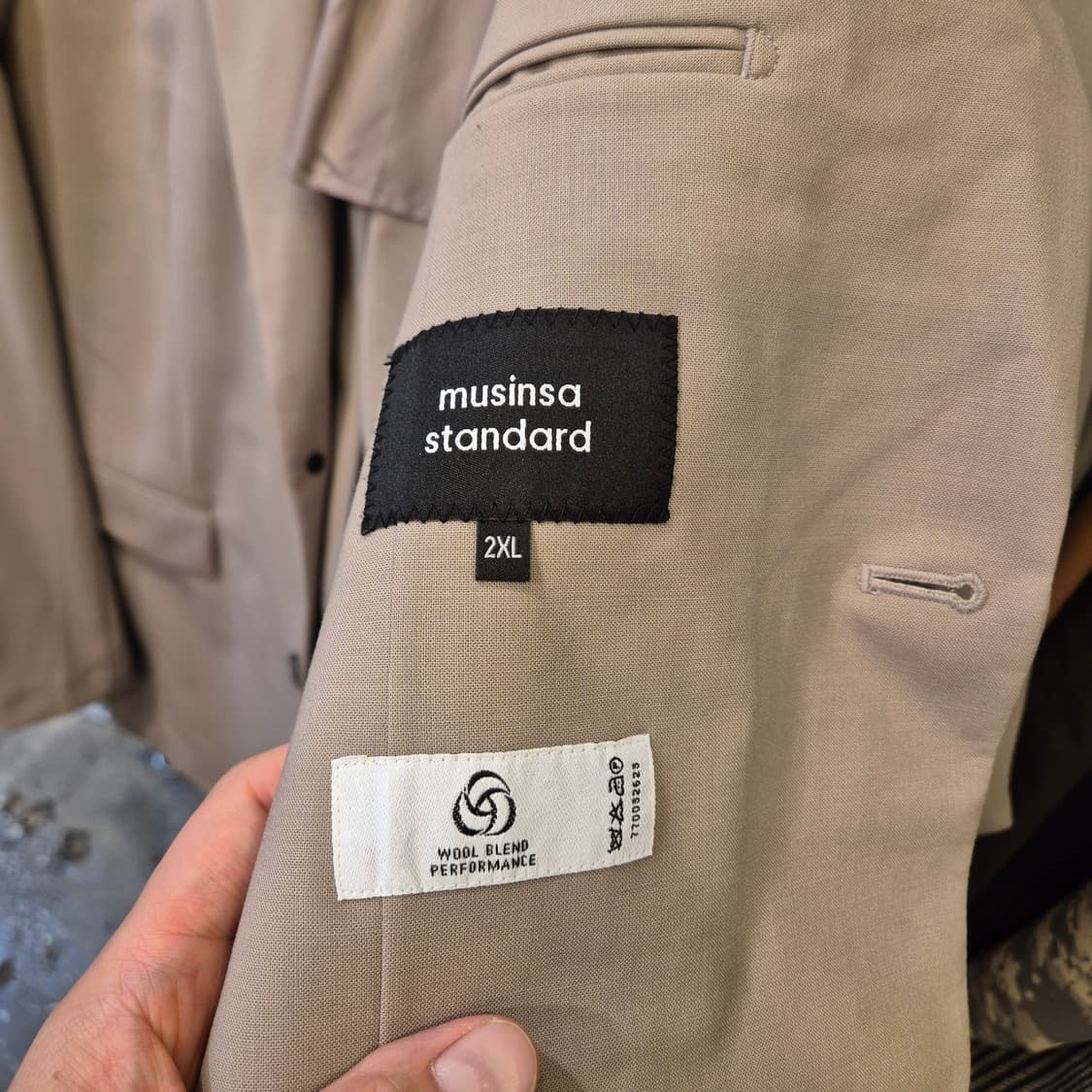 2XL(착샷잇음) 무신사 베이지 린넨 블레이져  상품이미지4