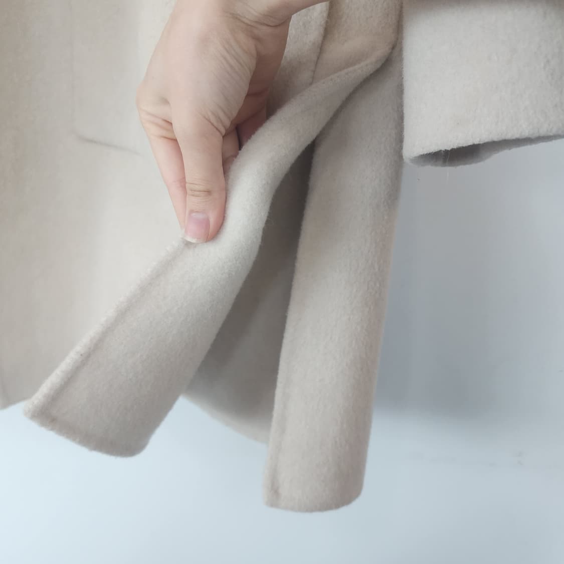 명품 퍼 후드 핸드메이드 코트 아이보리 상품이미지5