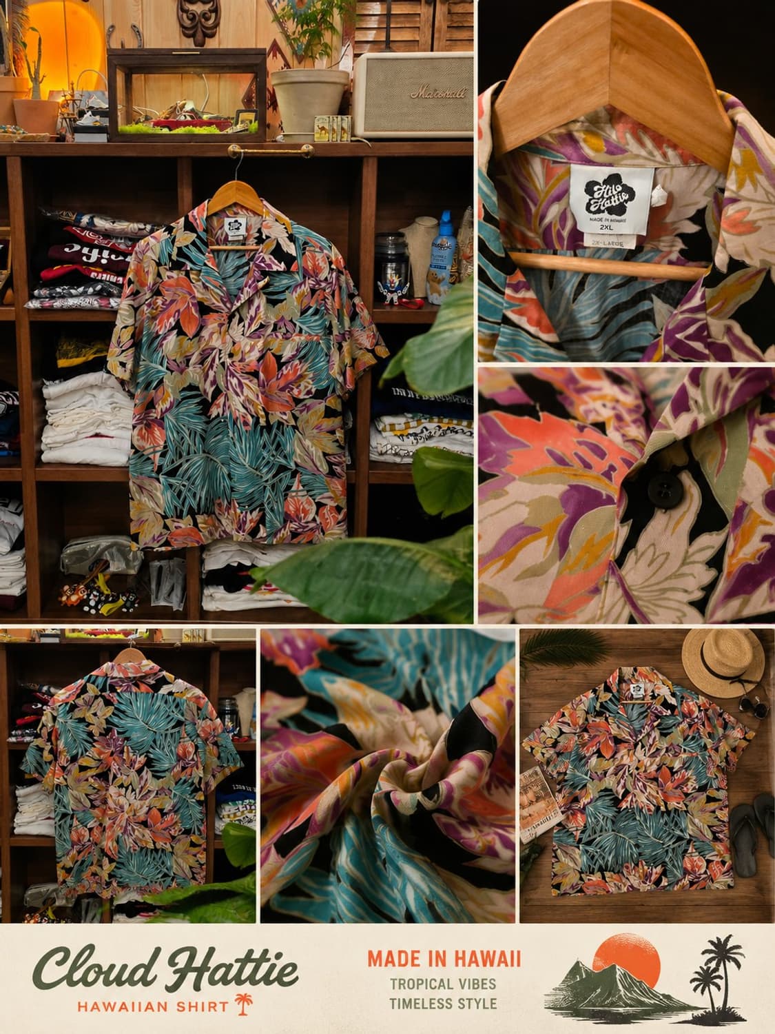 🌺 Aloha Hattie Made in Hawail 하와이셔츠 상품이미지1