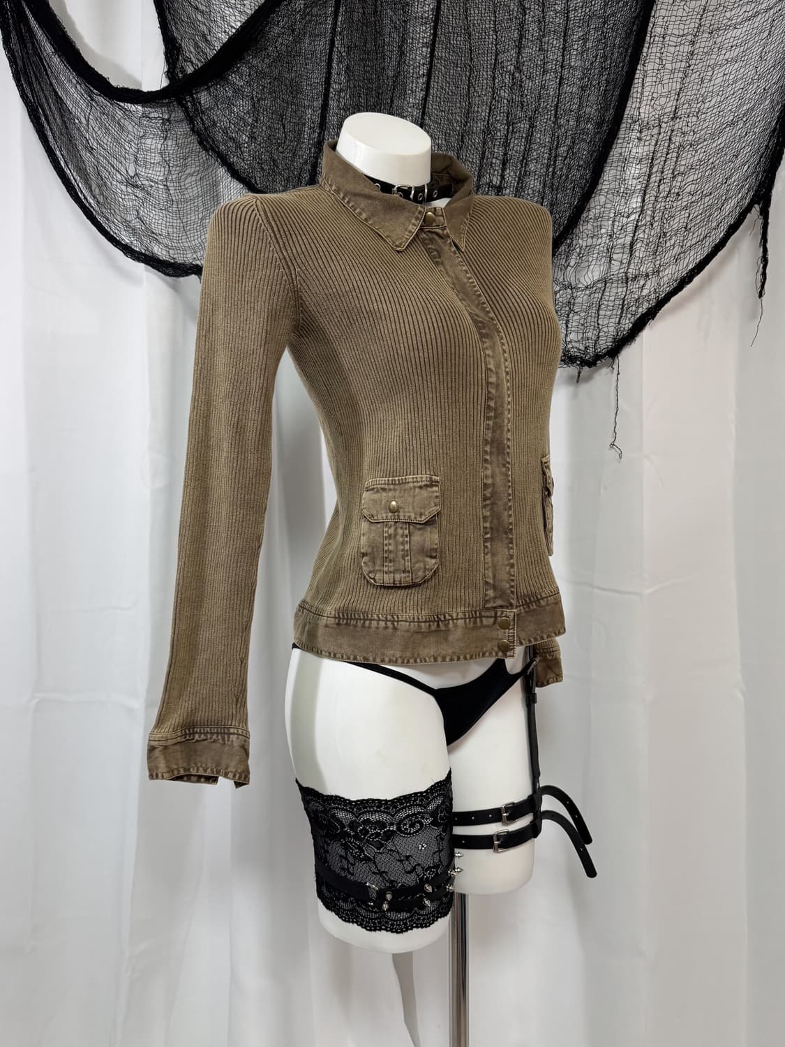 brown pocket zip up 상품이미지3