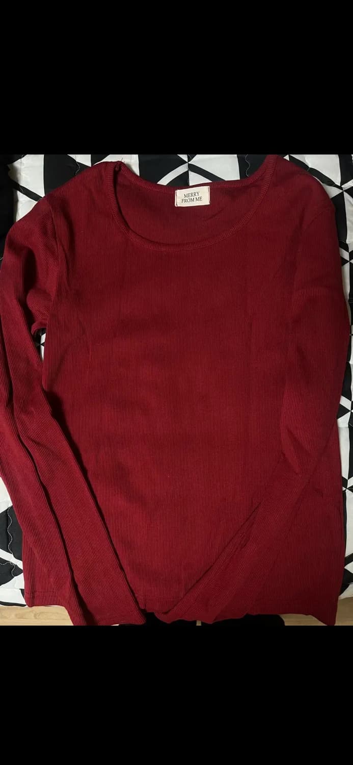 메리프롬미 치즈티 긴팔 레드 베이직 상품이미지6