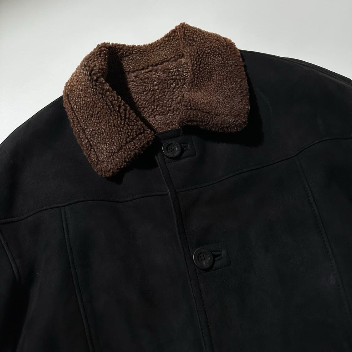 입생로랑 램스킨 시어링 무스탕 싱글 자켓 블랙 상품이미지3