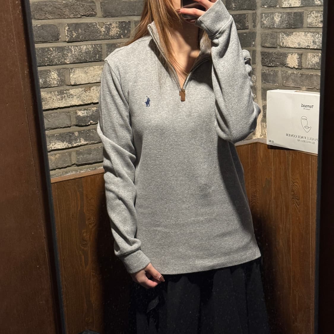 S) 폴로 랄프로렌 그레이 반집업 풀오버 코튼 니트 상품이미지8