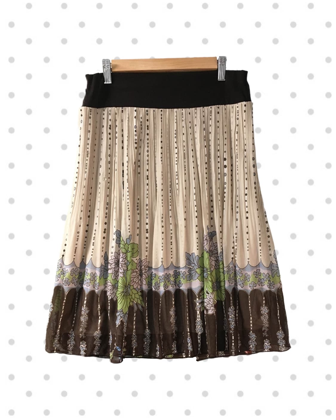 VINTAGE FLOWER CHIFFON SKIRT BROWN 상품이미지6