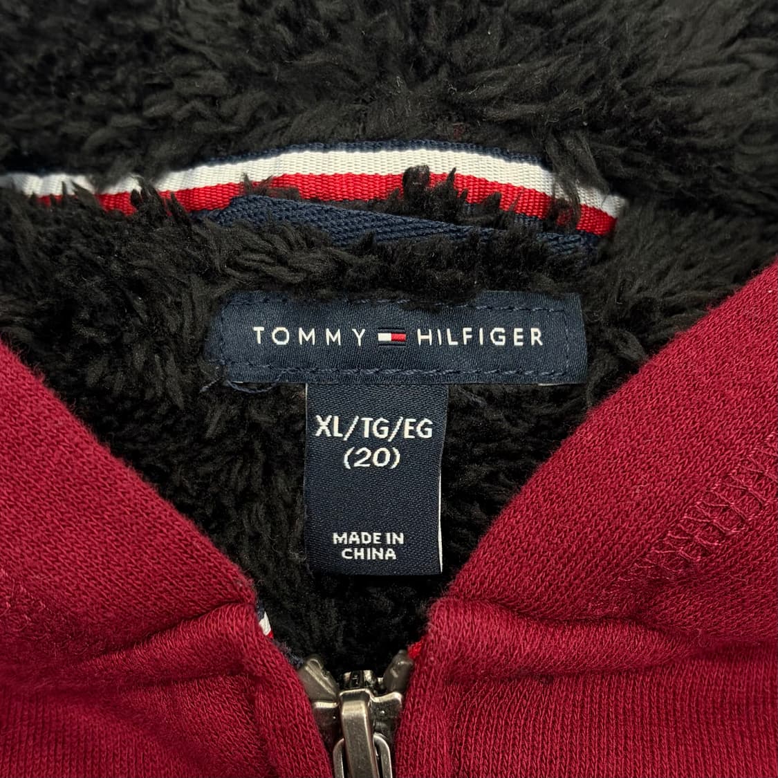 타미힐피거 사이드로고 버건디 후드집업 상품이미지7