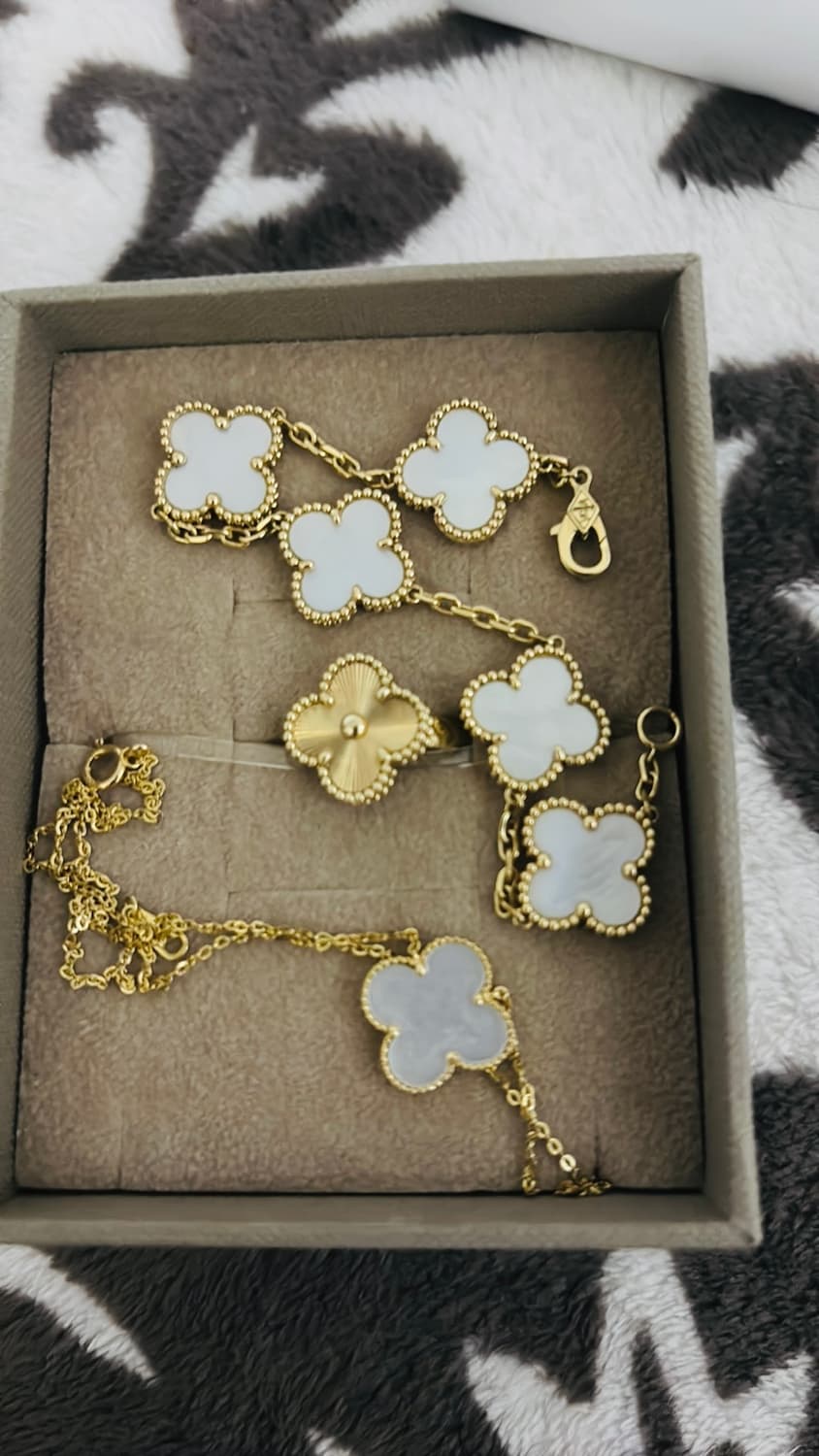 14k 반클리프 목걸이+팔찌+반지 세트 상품이미지1