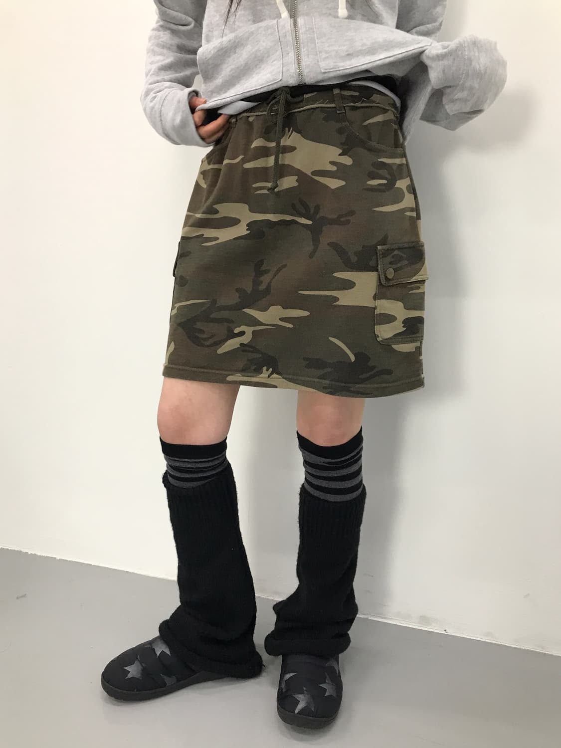 Jpn Camo Cargo Pocket A-Line Skirt 상품이미지1