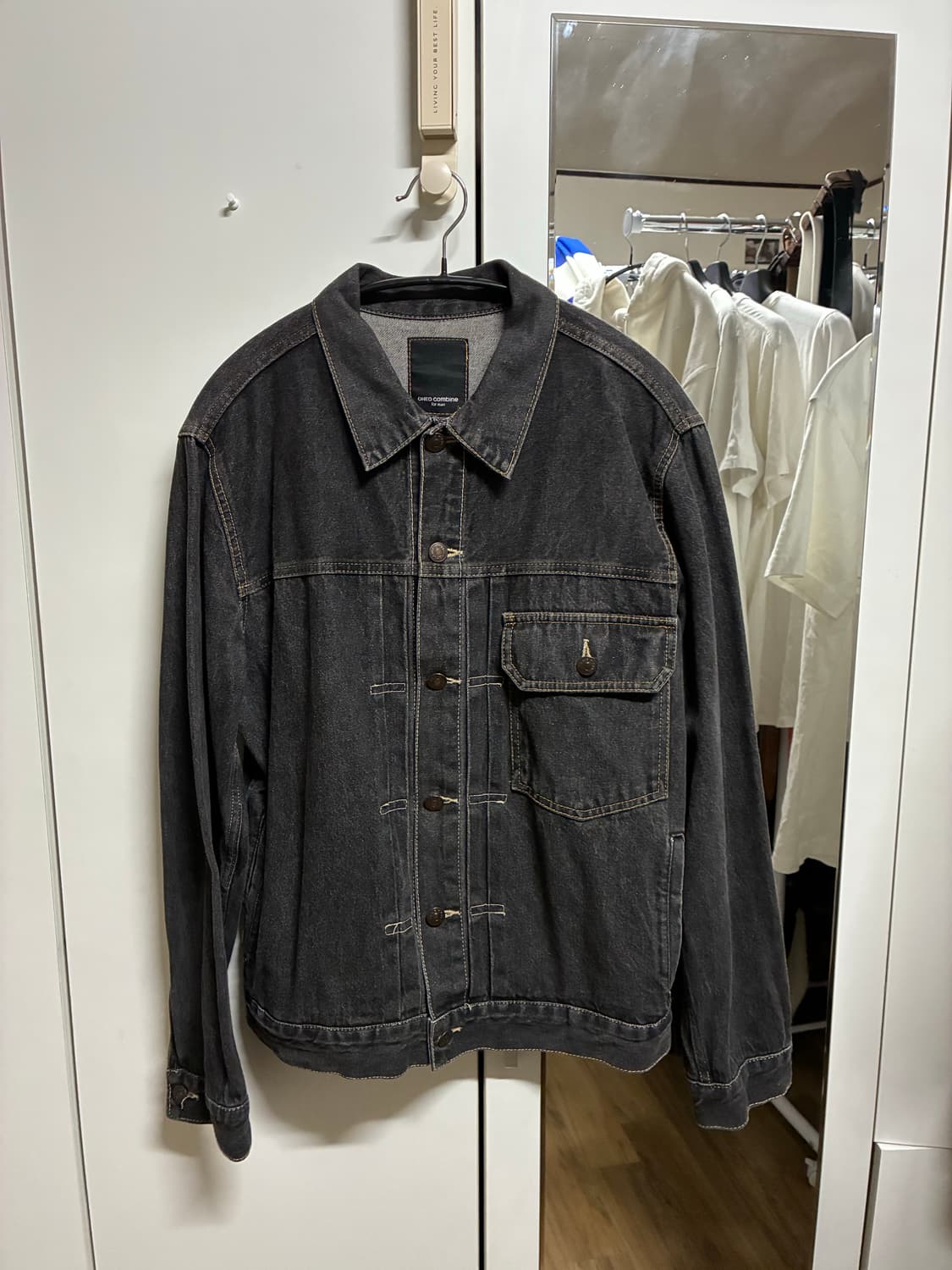 [상태 좋음] 데님 흑청 자켓 M/95 상품이미지1