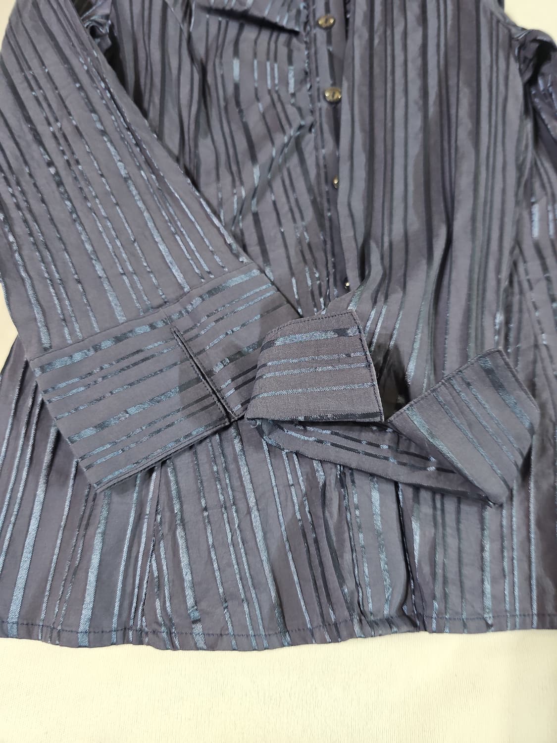 [1] naracamic 나라카미체 스트라이프 셔링 7부 셔츠 상품이미지5