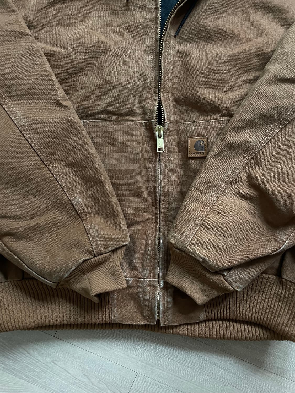 칼하트 j130 BRN 브라운 액티브 자켓 샌드스톤 빈티지  상품이미지6