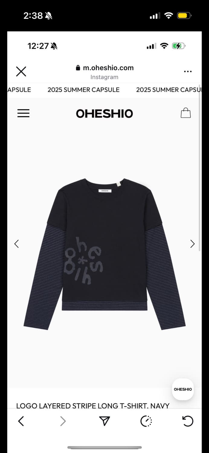 오헤시오 Logo layered stripe long t-shirt 상품이미지1