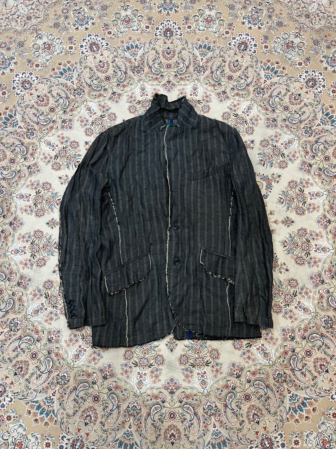 JPN 인사이드아웃 러프컷 린넨 블레이저 자켓 상품이미지1