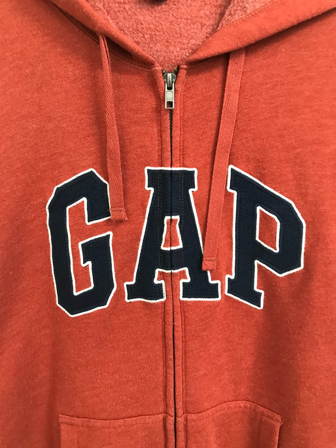 Gap 갭 자수로고 오렌지브라운 후드집업 상품이미지4