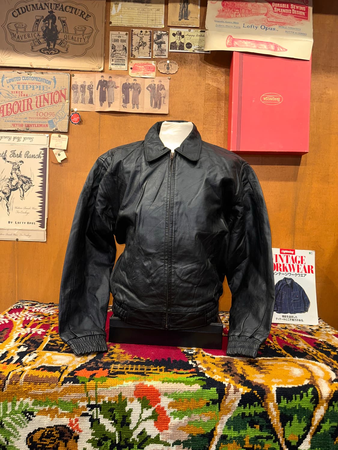 ( L-XL ) 봄버자켓 푸퍼자켓 레더자켓 항공점퍼 빈티지가죽자켓 상품이미지1