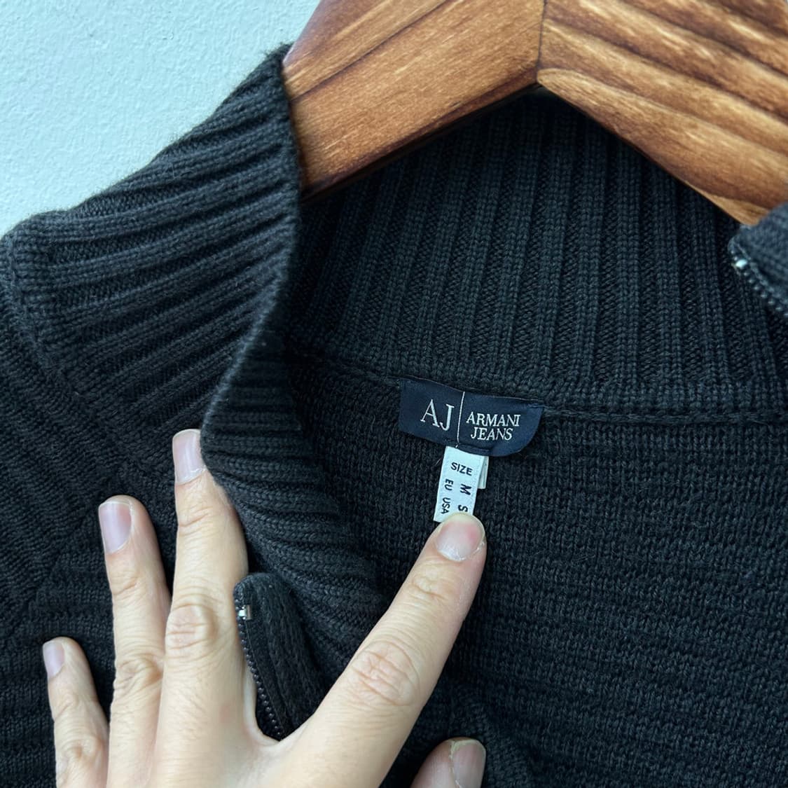 16728 - 아르마니 사선 집업 울 니트 (울 60%) 상품이미지4