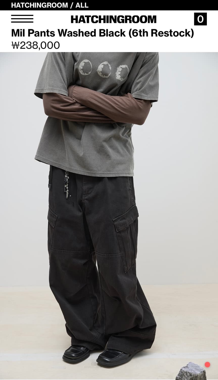 해칭룸 밀 팬츠 워시드 블랙 2사이즈 상품이미지4