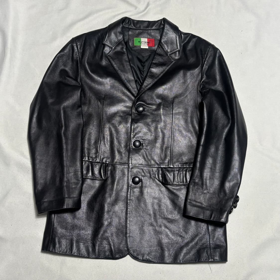 100 빈티지 블랙 가죽 블레이져 상품이미지2