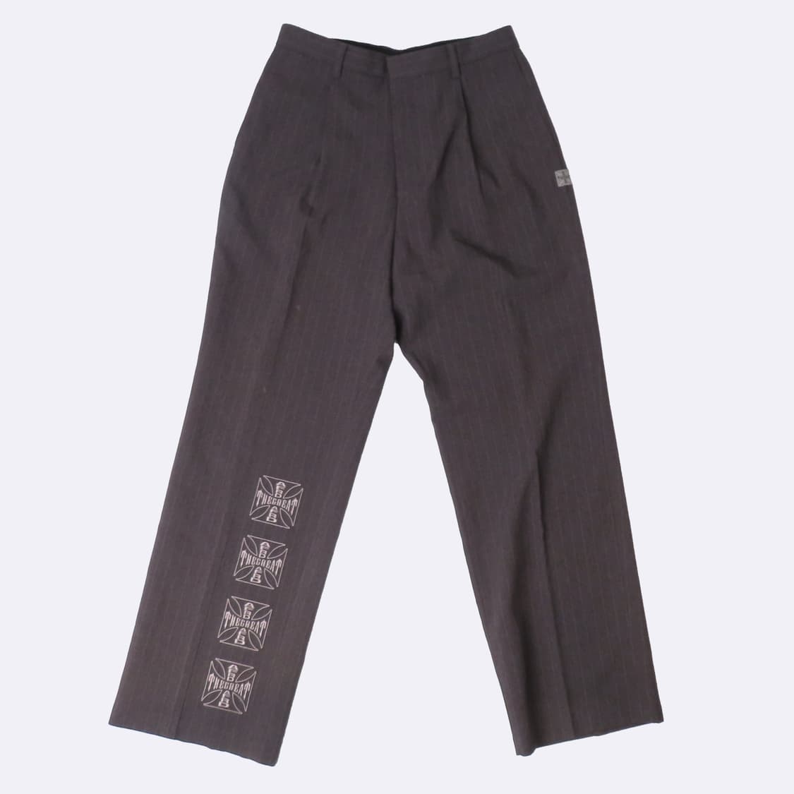 헤리티지플로스 알프레드 그레이 스트라이프 와이드 슬랙스 팬츠 30 상품이미지1