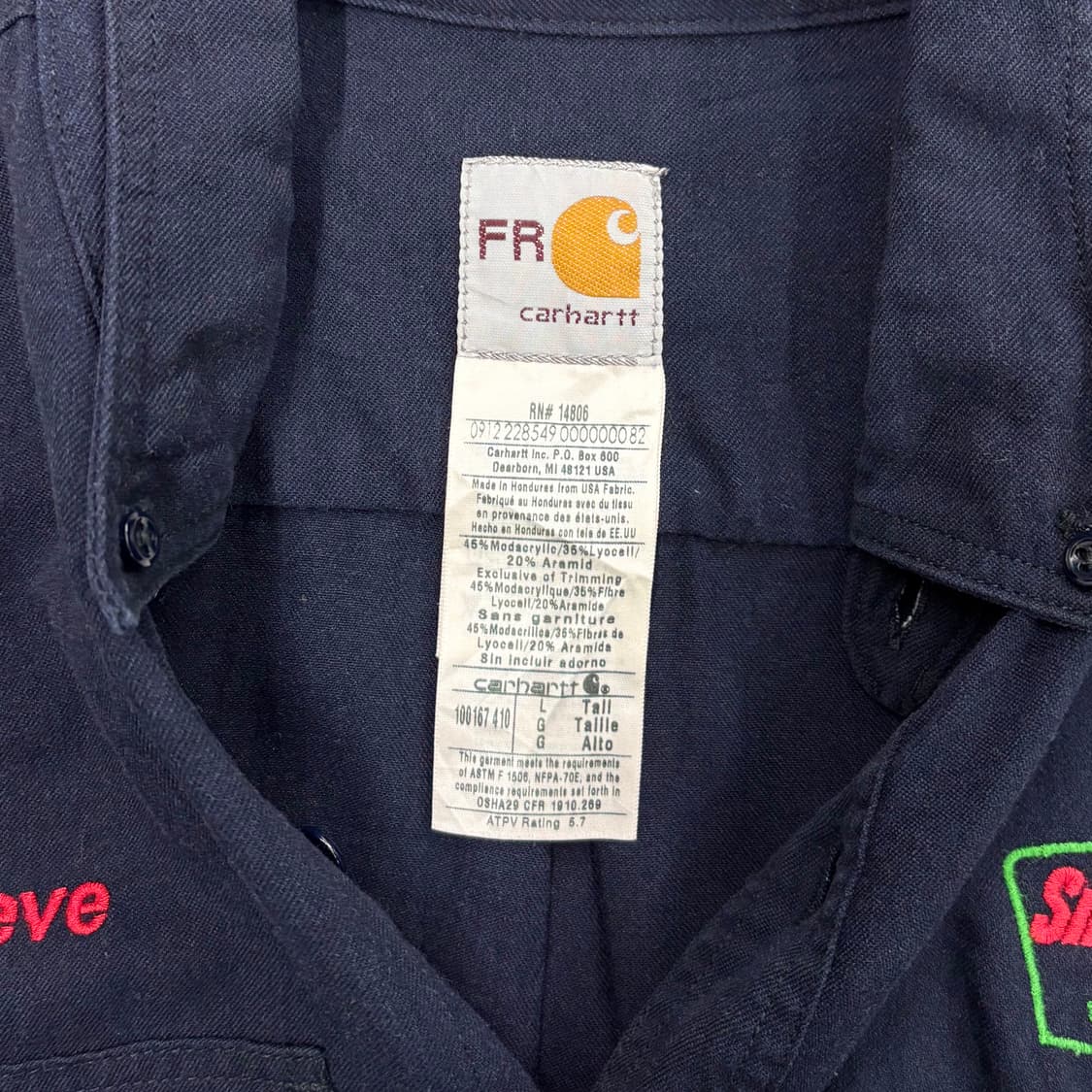 (L) 칼하트 FR 자수 디테일 워크 셔츠 made in USA 상품이미지5