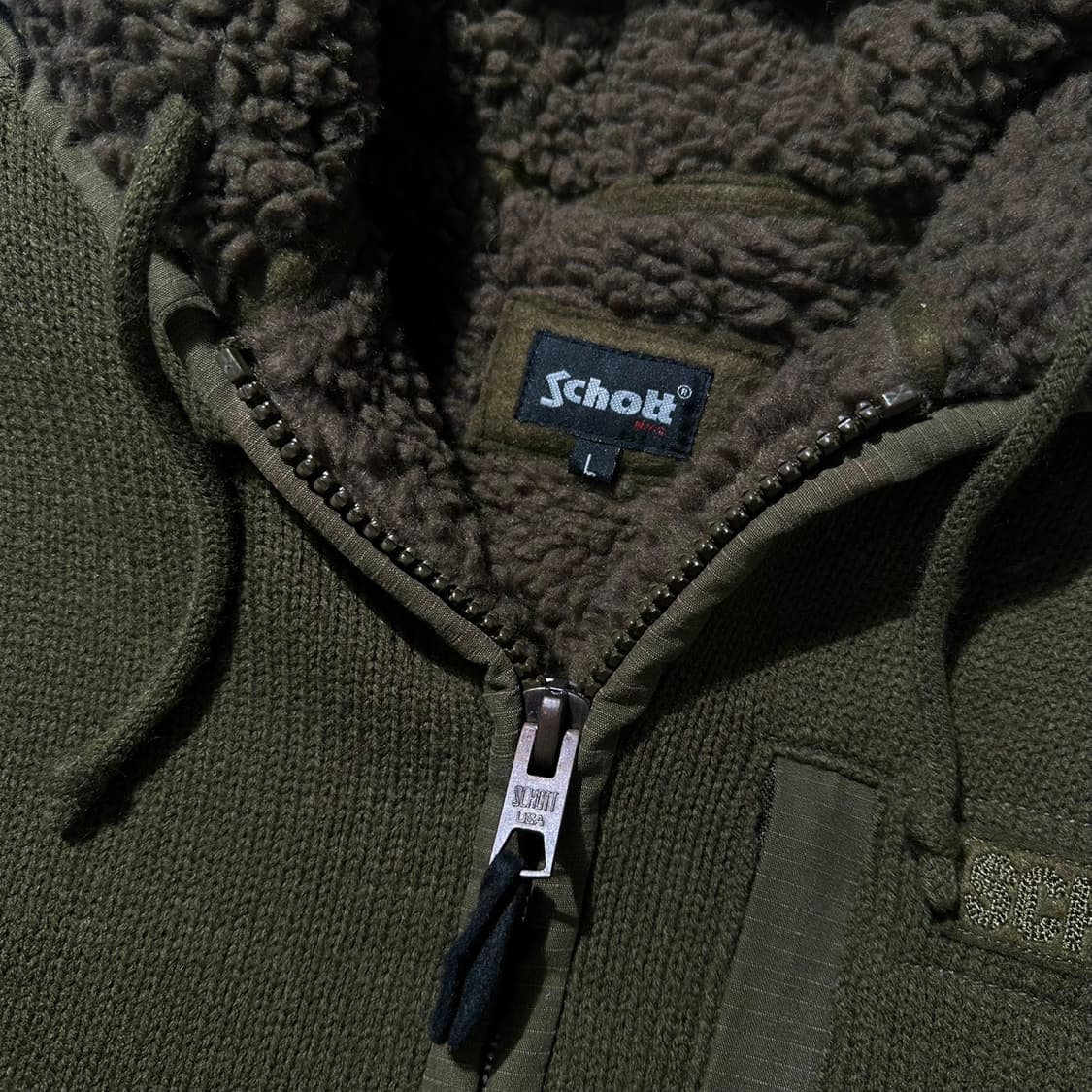 쇼트 쉐르파 니트 후드집업 상품이미지4