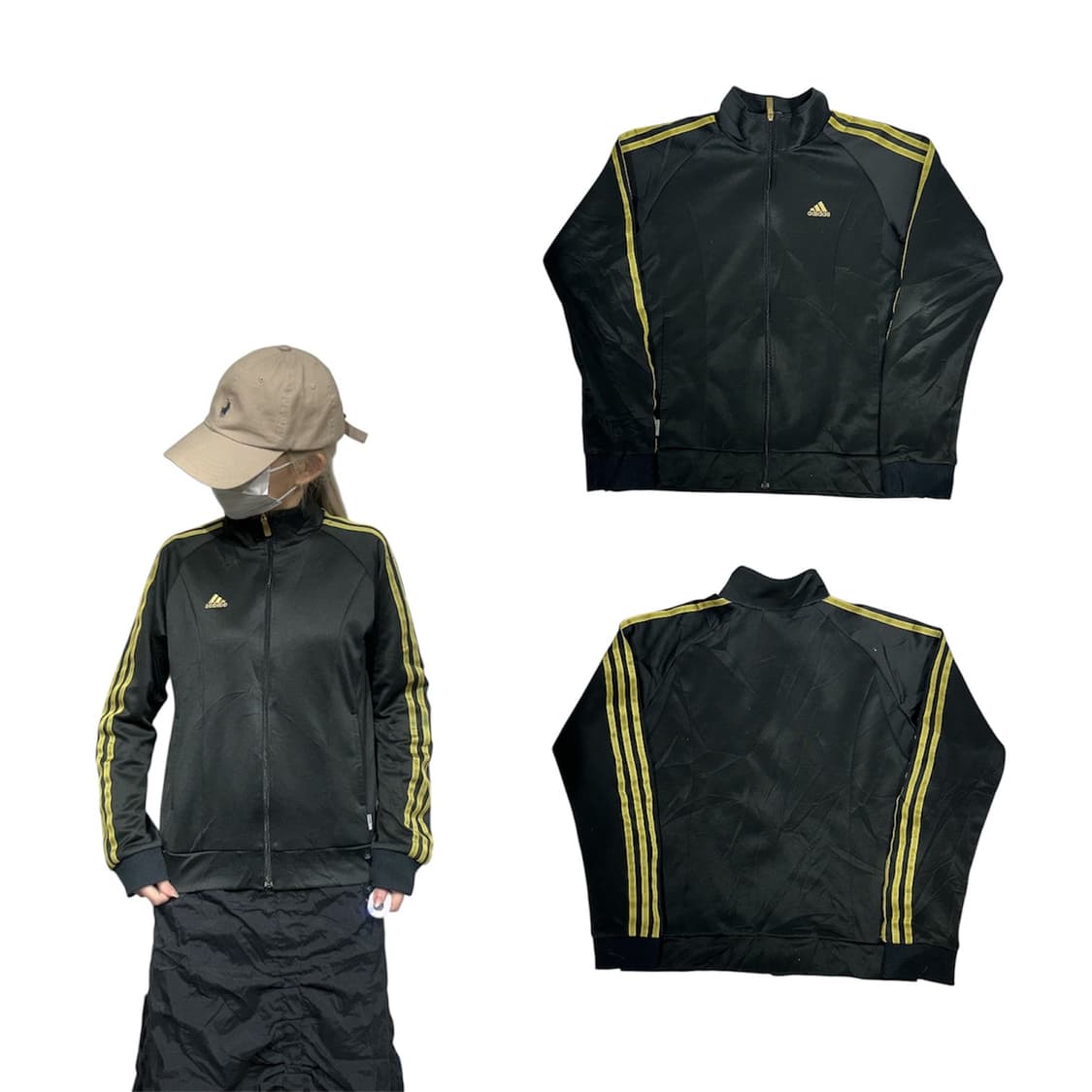 아디다스 블랙 골드 삼선 트랙탑 져지 M 상품이미지1
