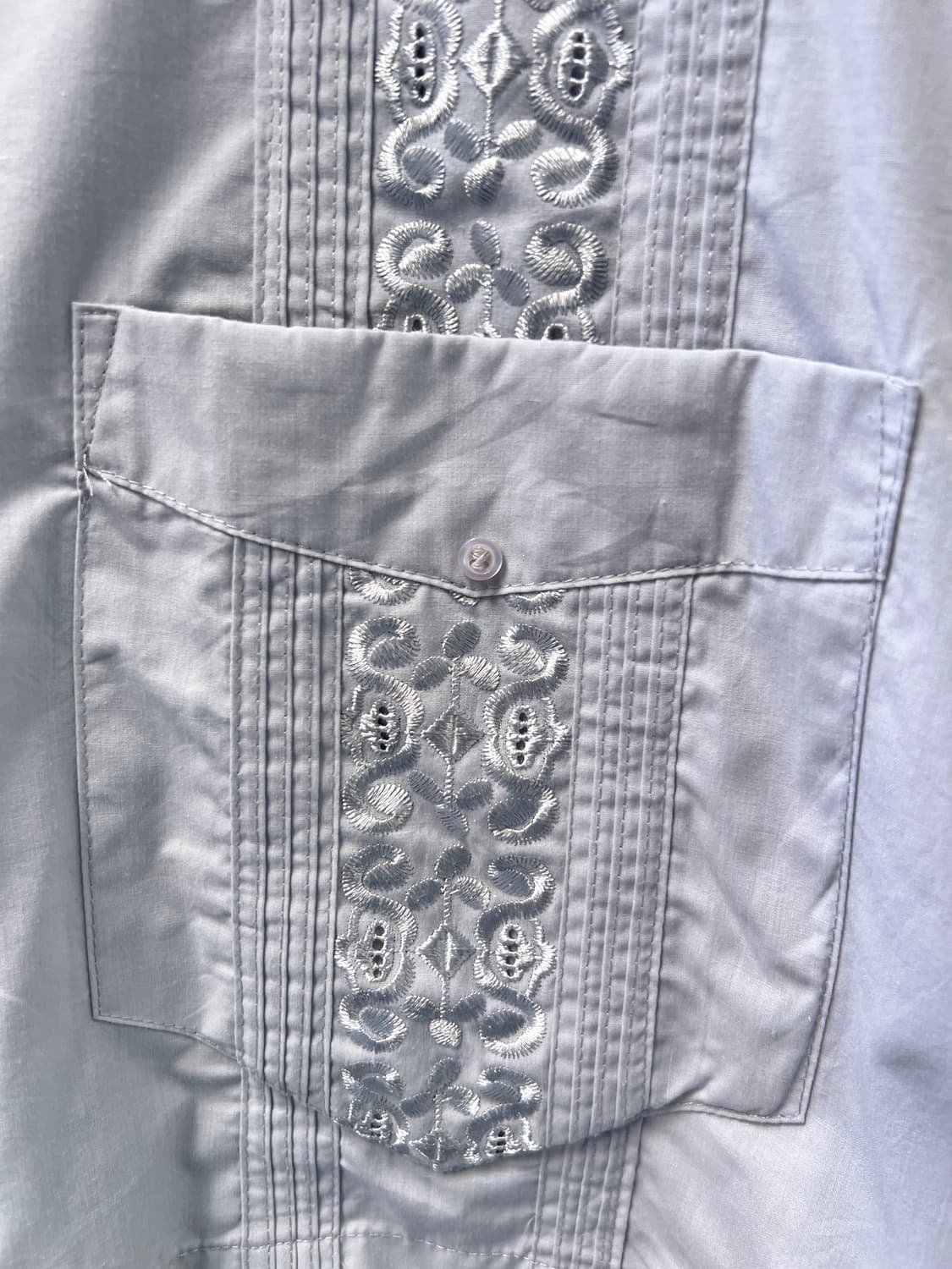 [3XL]90's USA 빈티지 스카이블루 구아야베라 셔츠 상품이미지5