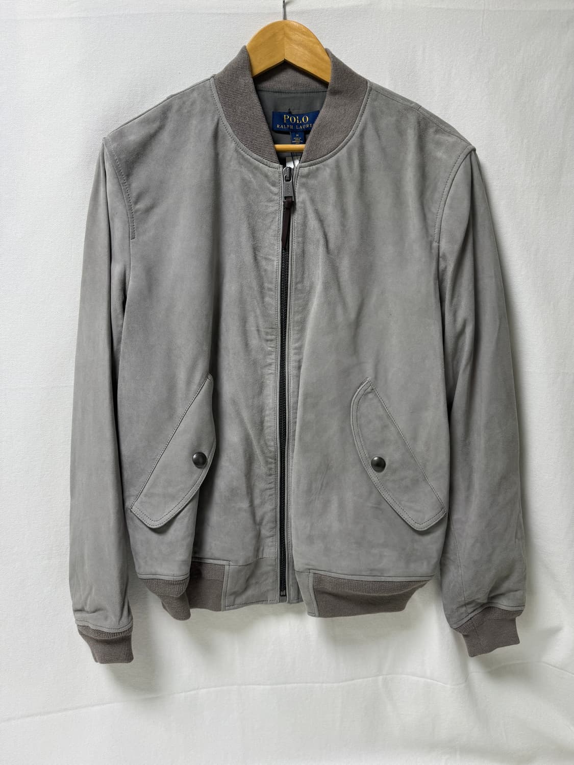 폴로 랄프로렌 스웨이드 봄버 가죽 자켓 M 상품이미지2