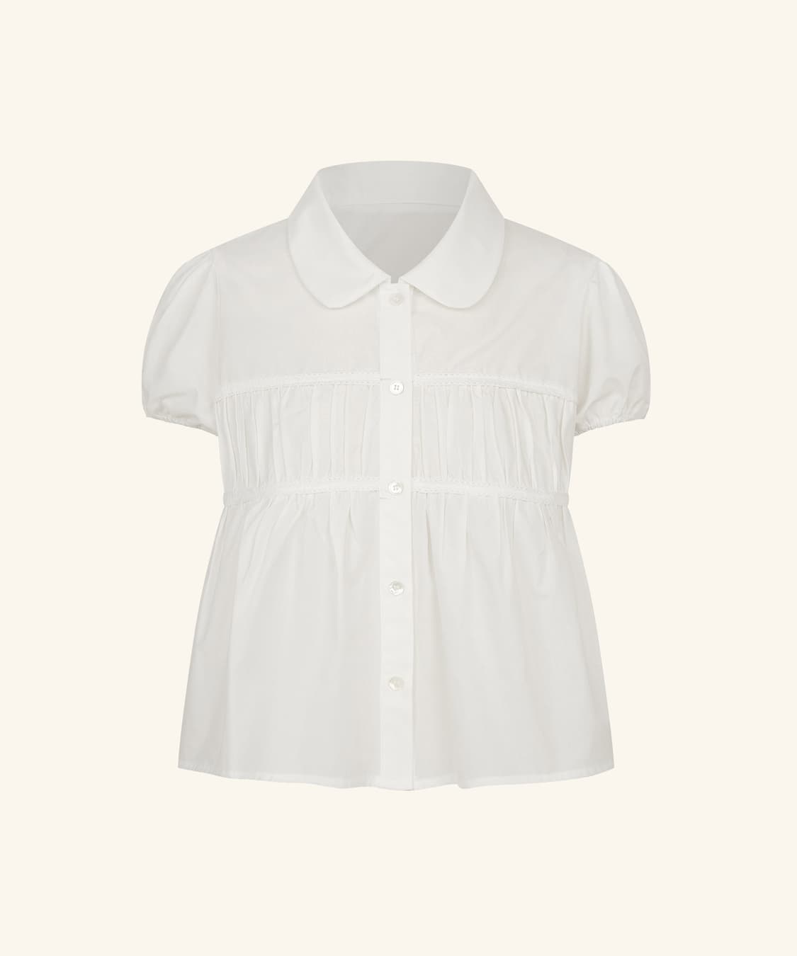 Shirring Volume Shirt Blouse ( White ) 상품이미지2