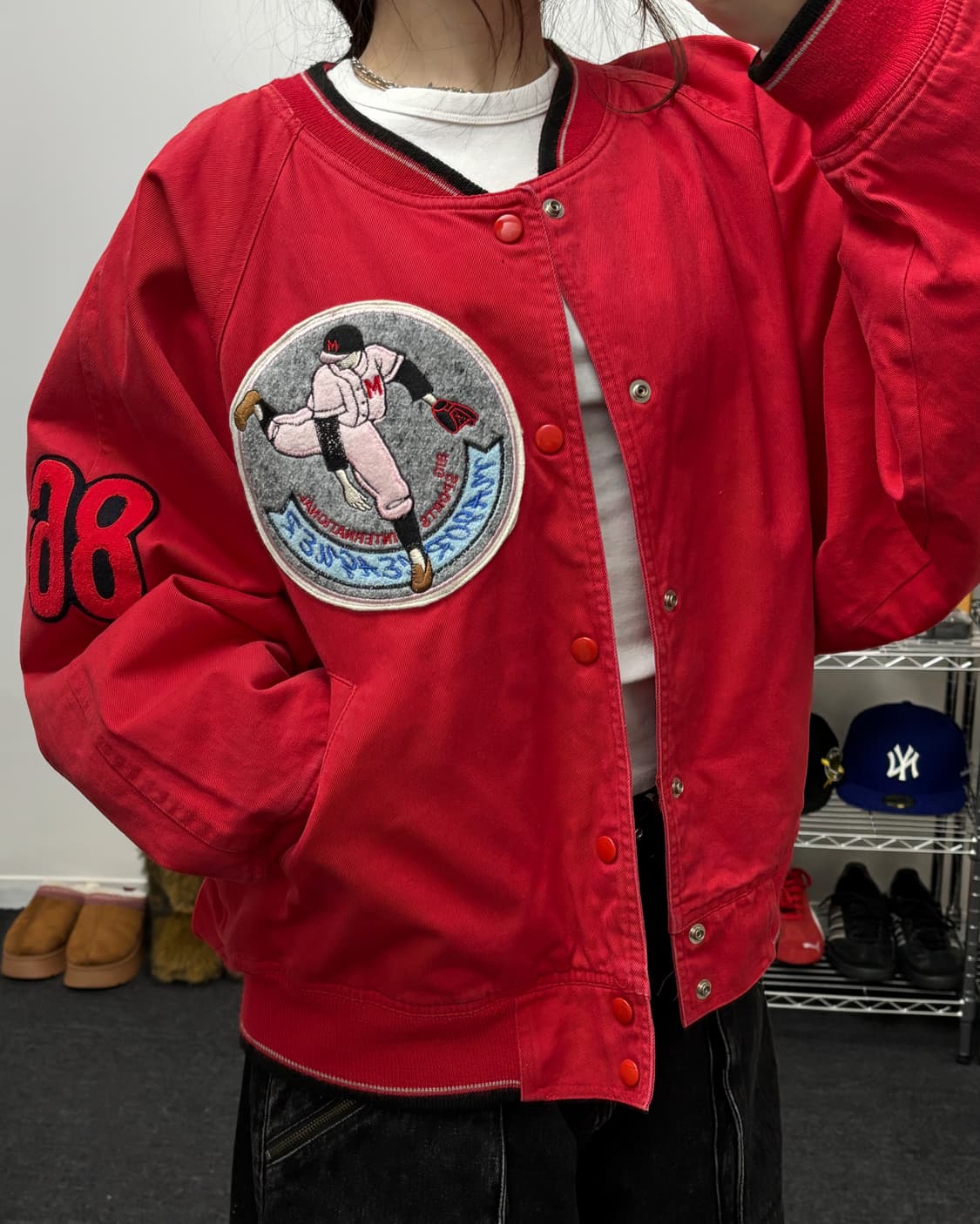 USA 올드 빈티지 캔버스 바시티 자켓 상품이미지2