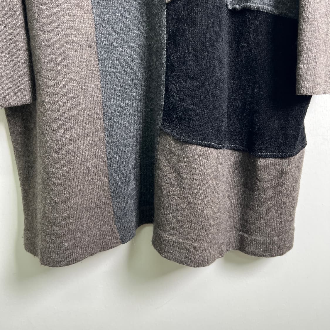 Y's 요지 야마모토 컬러 블록 비대칭 울 니트 튜닉 상품이미지5