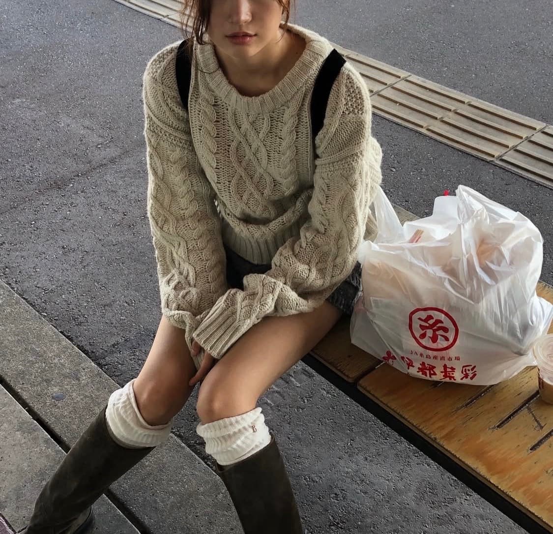 더바넷 thebarnet tots cable knit grey 상품이미지1