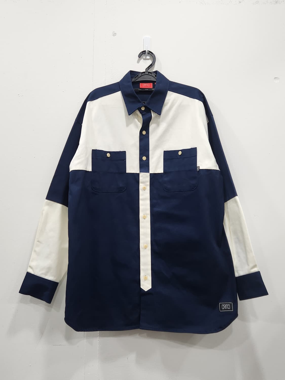 [L] 크리틱 Critic 배색 오버핏 셔츠 남성 L사이즈 상품이미지1