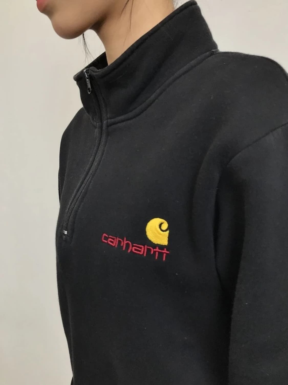 Carhartt WIP Black Half Zip Sweatshirt 상품이미지3