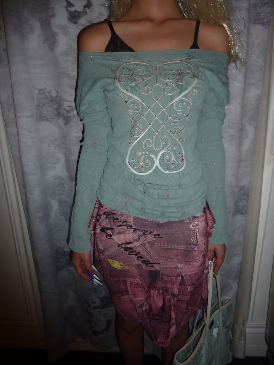 Denim printing skirt 상품이미지8